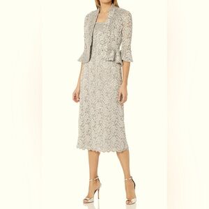 R&M Richard’s two piece dressy dress and jacket in excellent new construction